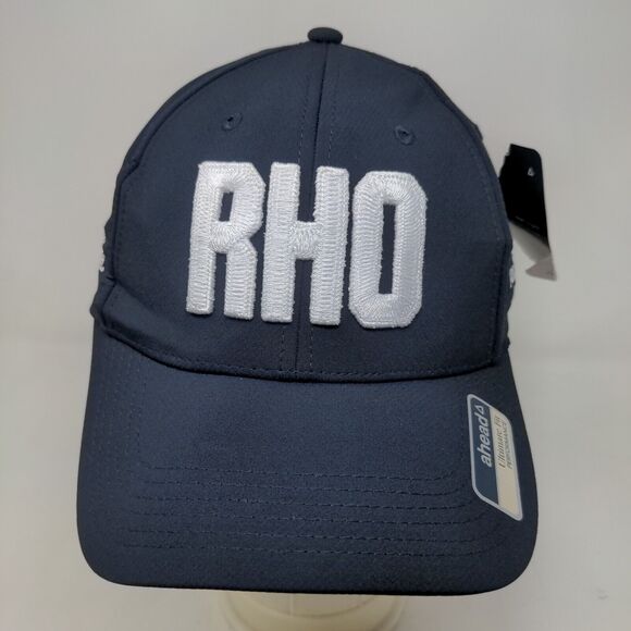 Ahead Men's Strapback Hat Blue Adjustable RHO Wealth Advisors Embroidered Logo - Picture 2 of 10